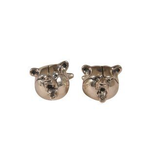 Zaunick Mens Grizzly Bear Cufflinks Sterling Silver Long Sleeve Button Down